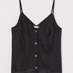 H&M Black Linen Top